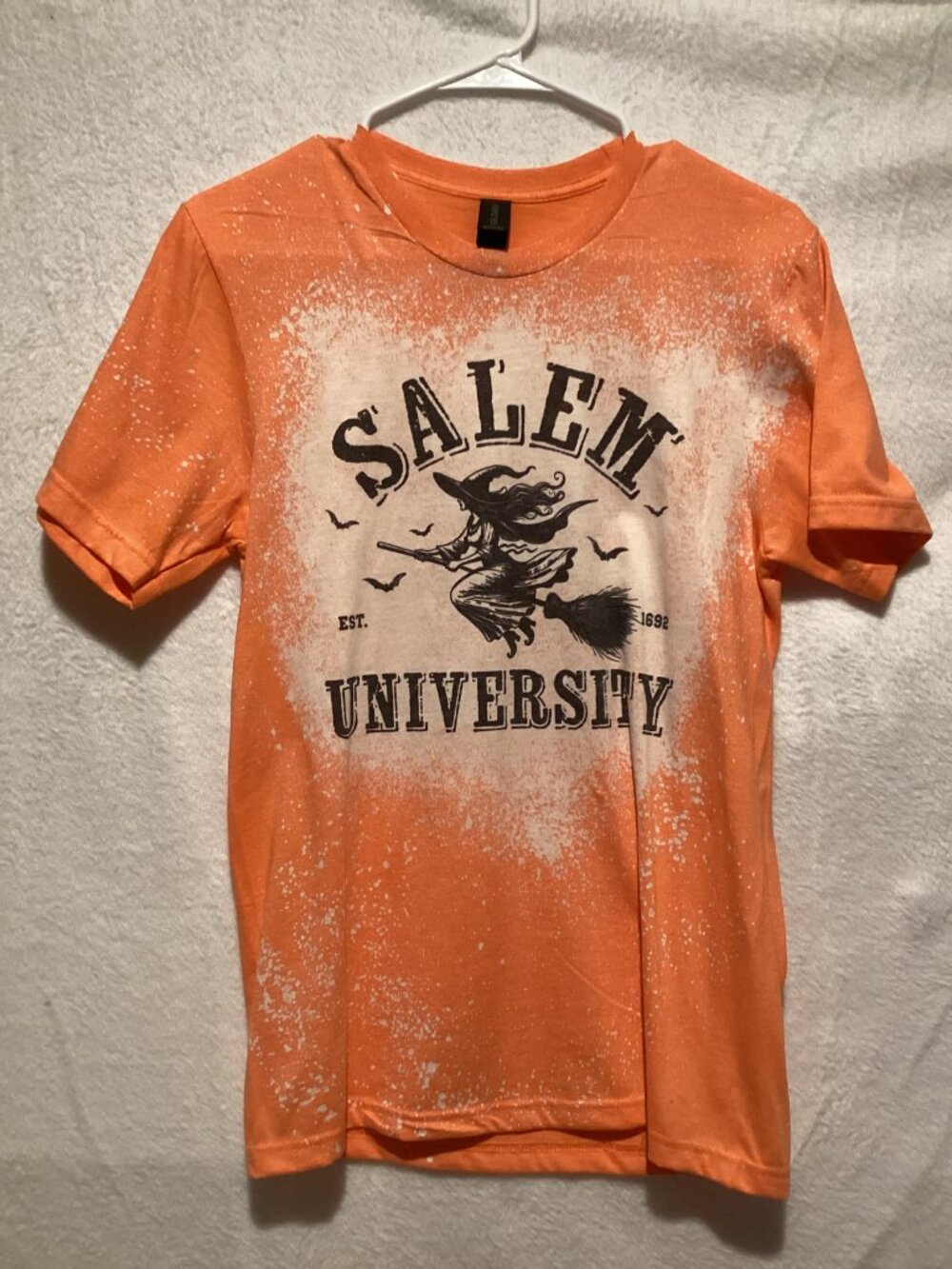 Salem University Witch Halloween Graphic Tee Orange Small